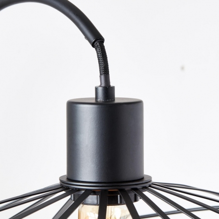 Leika black wire wall lamp with arm Brilliant