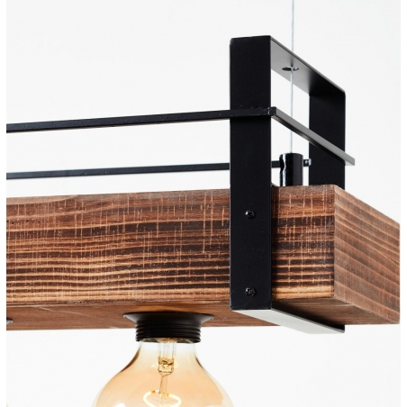 Lampa wisząca belka loft Bankwood 50 ciemne drewno Brilliant
