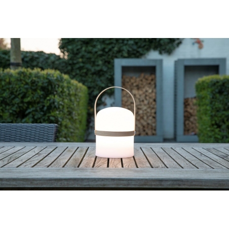 Stylowa Lampa ogrodowa stołowa Joe 14 LED Biała Lucide na taras, balkon i do ogrodu.
