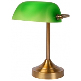 Banker brass&green desk lamp Lucide