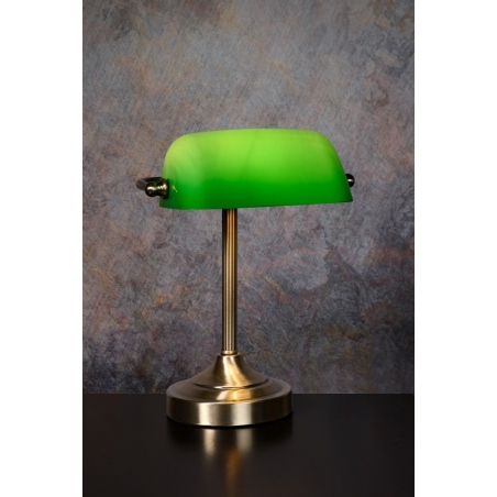 Banker brass&green desk lamp Lucide
