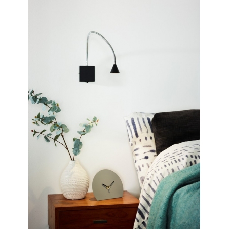 Buddy LED black wall lamp with switch Lucide