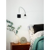 Buddy LED black wall lamp with switch Lucide