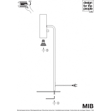 MIB 6 black desk lamp DFTP