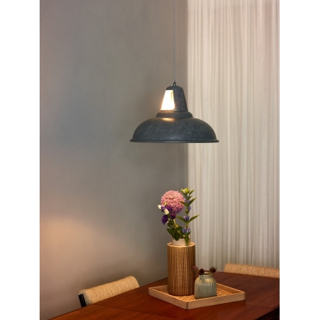 Stylowa Lampa wisząca industrialna Markit Grey 45 Szara Lucide do salonu i sypialni.