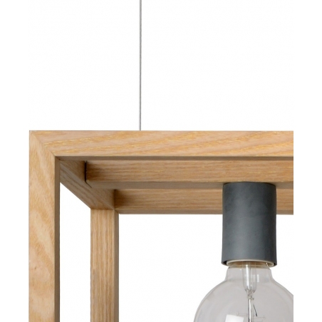 Designerska Lampa wisząca drewnopodobna Oris Wood 120 Brzoza Lucide do jadalni nad stół.