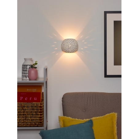 Gipsy Round white gypsum wall lamp Lucide
