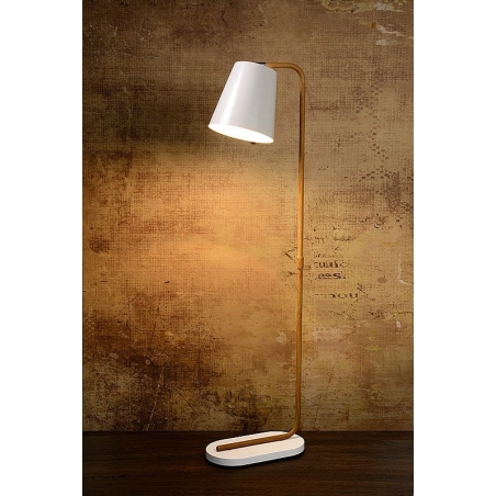Cona white scandinavian floor lamp with shade Lucide