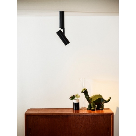Stylowy Reflektor sufitowy Greg LED Czarny Lucide do salonu, kuchni i przedpokoju.