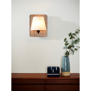 Idaho 12 dark wood&white scandinavian wall lamp Lucide