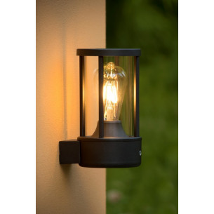 Lori black outdoor wall lamp with sensor Lucide