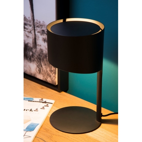 Designerska Lampa stołowa loft KNULLE Black Czarna Lucide do sypialni.