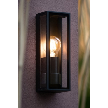 Dukan black outdoor wall lamp Lucide