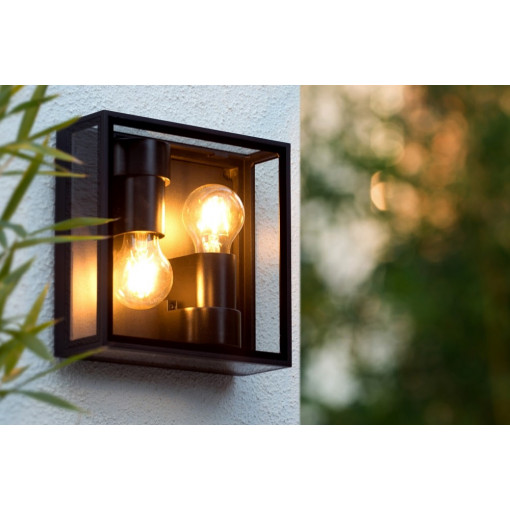 Dukan II black outdoor wall lamp Lucide