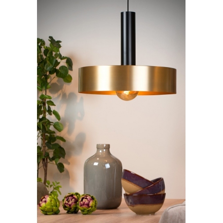 Designerska Lampa mosiężna wisząca Giada 50 Lucide do salonu i sypialni.