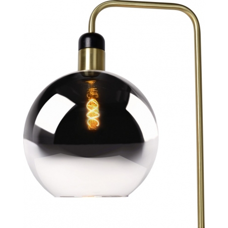 Julius smoke grey&brass glass ball floor lamp Lucide