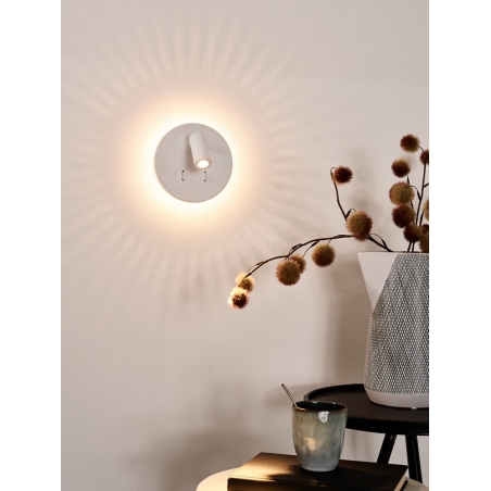 Bentjer Led white wall lamp with switch Lucide