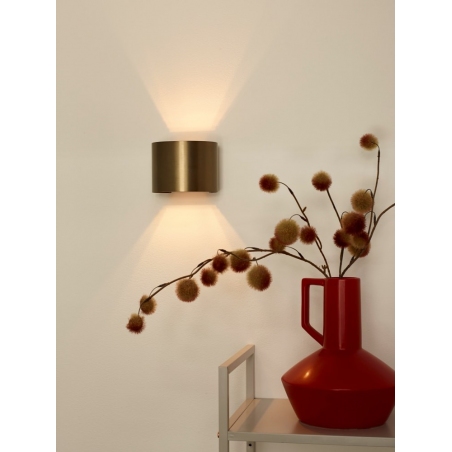 Xio Round Led brown wall lamp Lucide