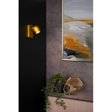 Preston Led gold matt&brass wall lamp with switch Lucide