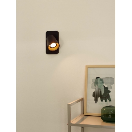 Turnon Led black wall lamp with switch Lucide
