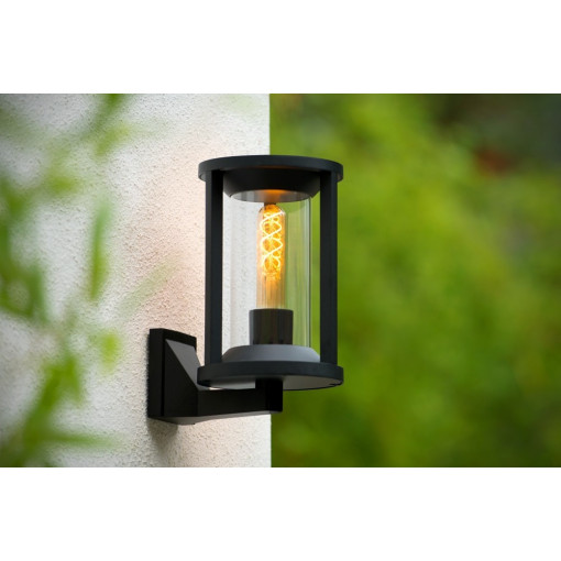 Cadix black outdoor wall lamp Lucide