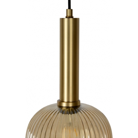Maloto 20 amber&brass glass pendant lamp Lucide
