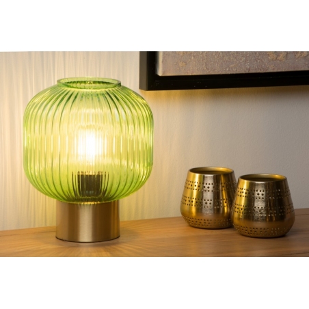 Maloto green&brass glass table lamp Lucide