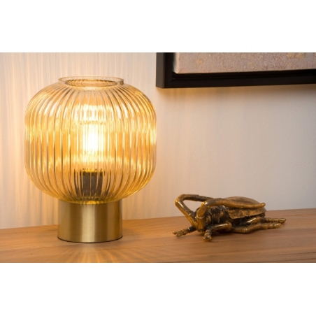 Maloto amber&brass glass table lamp Lucide