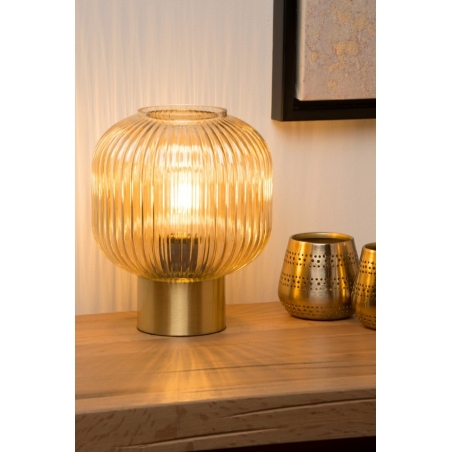 Maloto amber&brass glass table lamp Lucide