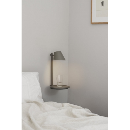 Stylowy Kinkiet z półką Stay LED Szary DFTP do sypialni i salonu.
