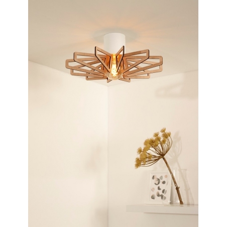 Zidane 45 light wood wooden ceiling lamp Lucide