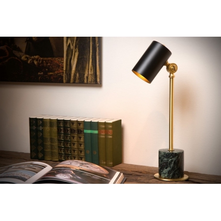 Brandon black&brass table lamp with marble base Lucide