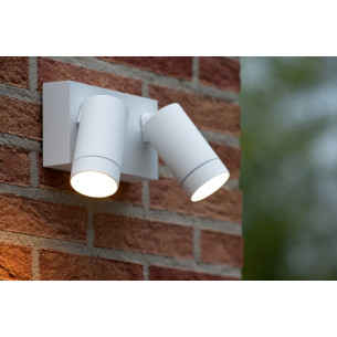 Taylor II white outdoor wall lamp with sensor Lucide