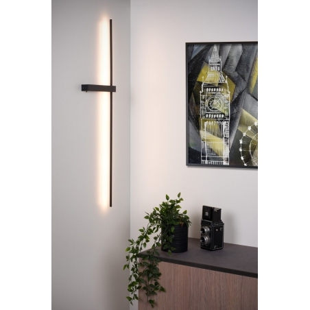 Stylowy Kinkiet podłużny minimalistyczny Segin 90 LED czarny Lucide do sypialni i salonu.