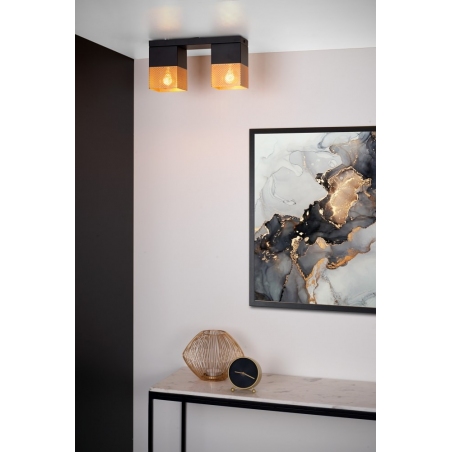 Renate 32 black&brass mesh double ceiling lamp Lucide