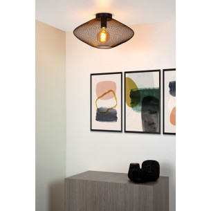 Mesh Geo 45 black mesh ceiling lamp Lucide