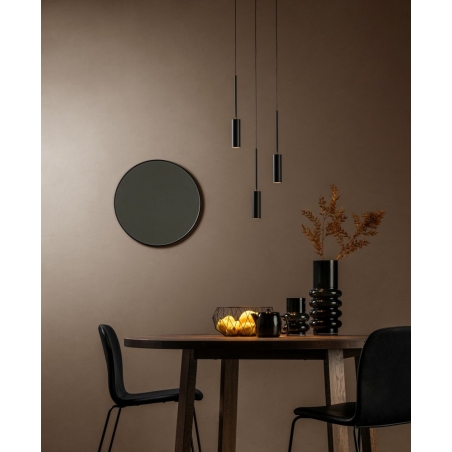 Stylowa Lampa wiszące tuby Tubule 26 LED czarna Lucide do kuchni, jadalni i salonu.