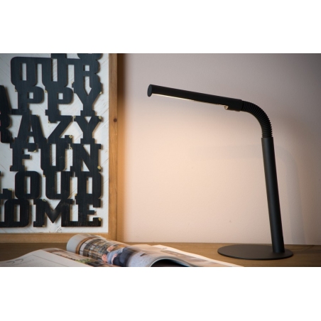Stylowa Lampa biurkowa minimalistyczna Gilly LED czarna Lucide do pracowni i na biurko.