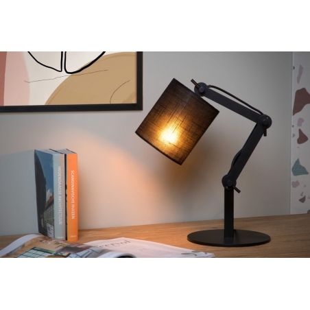Tampa black desk lamp with black shade Lucide