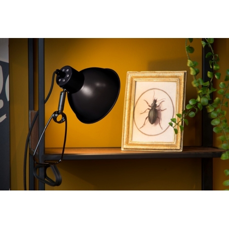 Stylowa Lampka biurkowa z klipsem Moys czarna Lucide do pracowni i na biurko.