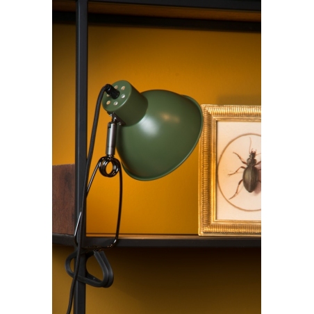 Moys black&green clamp-on desk lamp Lucide