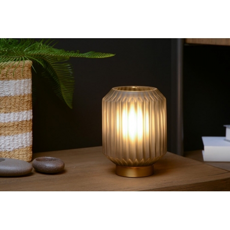 Sueno grey&brass glass table lamp Lucide