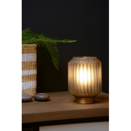 Sueno grey&brass glass table lamp Lucide