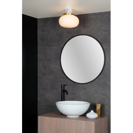 Lorena 23 opal/white marble glass bathroom ceiling lamp Lucide