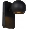 Favori black modern wall lamp with switch Lucide
