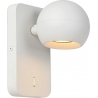 Favori white modern wall lamp with switch Lucide
