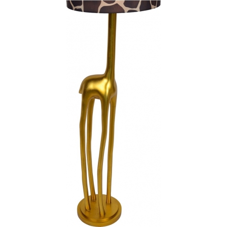 Stylowa Lampa podłogowa żyrafa z abażurem Miss Tall złoty mat/brązowy Lucide @ do salonu i sypialni