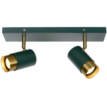 Floris green&satin brass glamour double ceiling lamp Lucide
