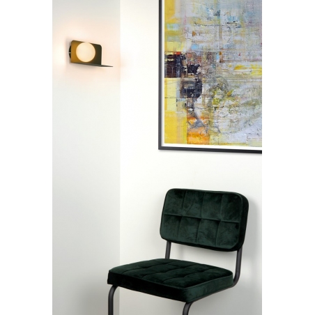 Bonni opal/green glass ball wall lamp with shelf Lucide