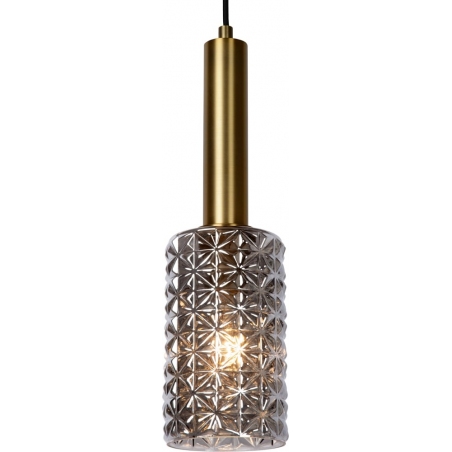 Stylowa Lampa wisząca szklana z dekoracyjnymi kloszami Coralie 40 przezroczysto-czarna Lucide do salonu i jadalni